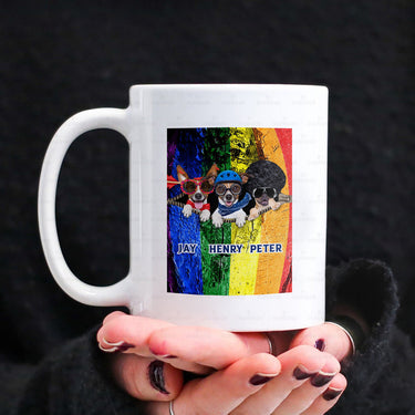 Personalized Dog Gift Idea - Arrow Dog, Blue Helmet Dog And Disco Dog For Dog Lovers - White Mug